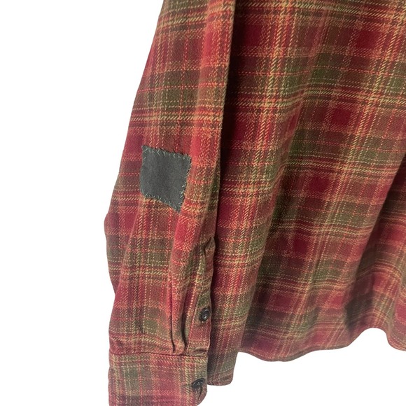 Orvis‎ Men's Size Medium Red Plaid Button Up Flannel Shacket - Picture 6 of 9